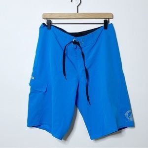 Quicksilver Blue Cargo Board Shorts - Size 31